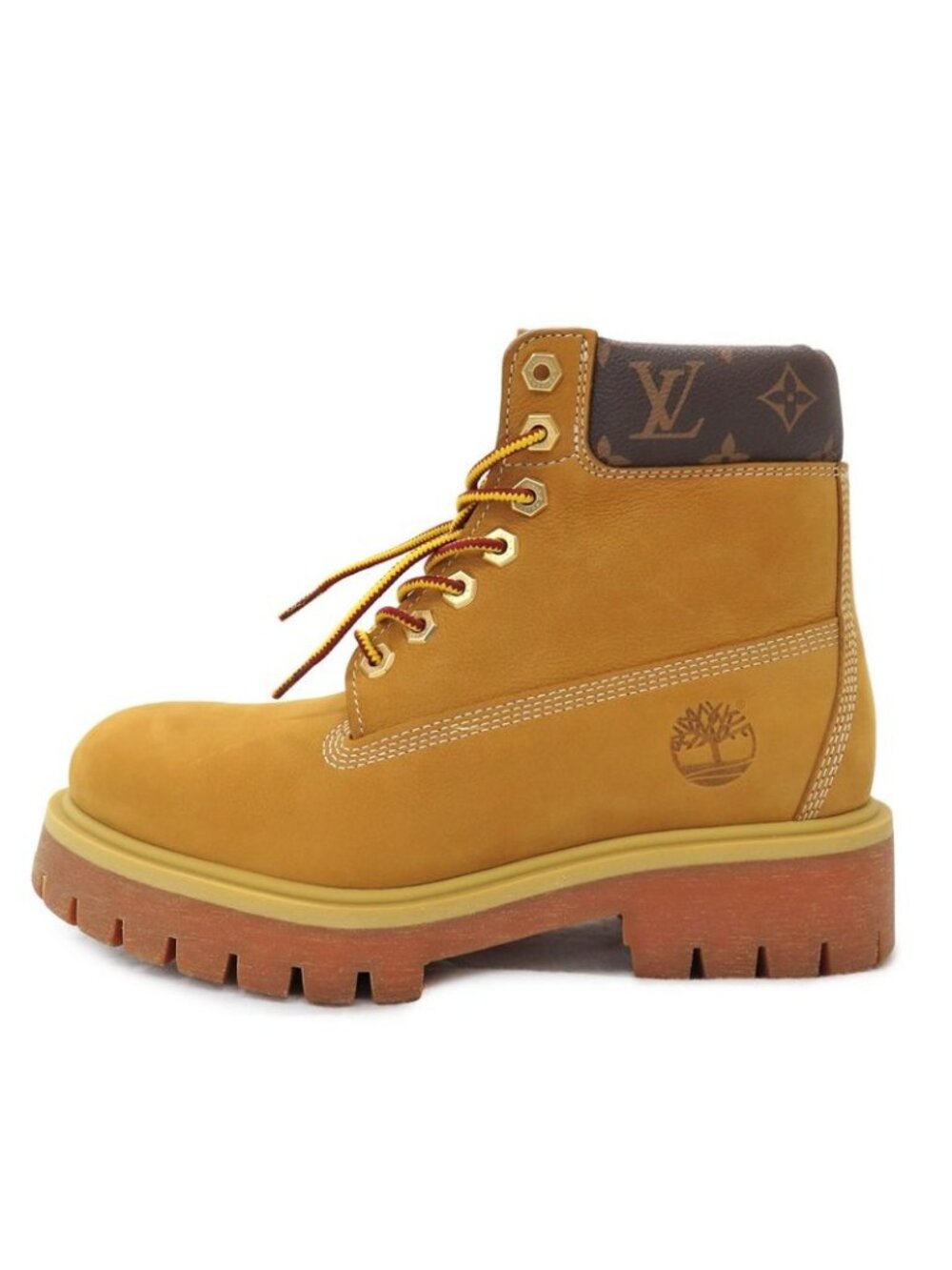Louis Vuitton Timberland Ankle Boots 1 Ad750 9.5 Monogram Beige Nubuck - Picture 1 of 10